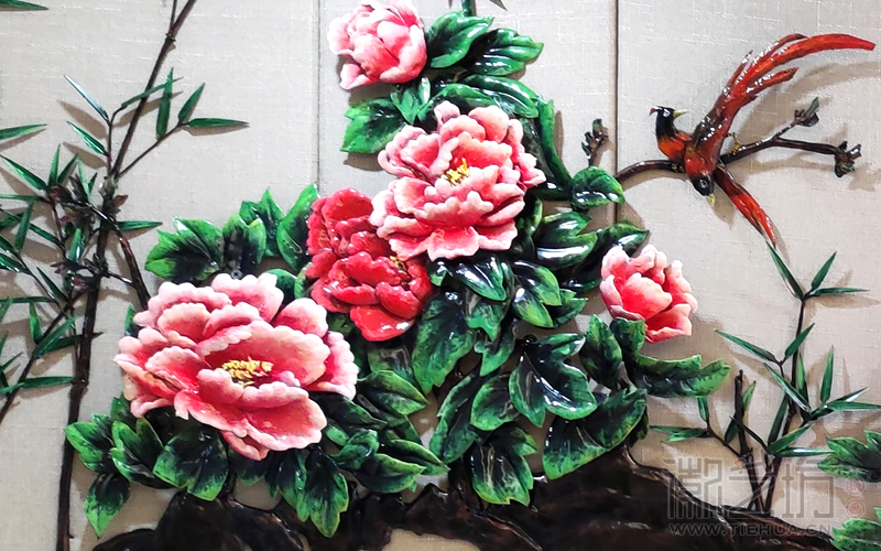 彩色牡丹铁画花开富贵前程似锦-细节图3 彩色牡丹铁画花开富贵前程似锦-细节图3